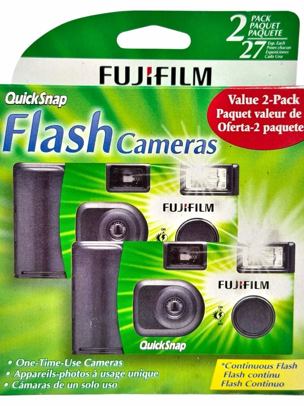 {2 Pack} Fujifilm QuickSnap Flash 400 Single Use Camera ~ NEW